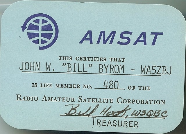 AMSAT Life Member 480 Card