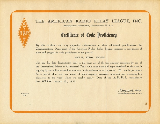 Code Proficiency 20WPM WA5ZBJ